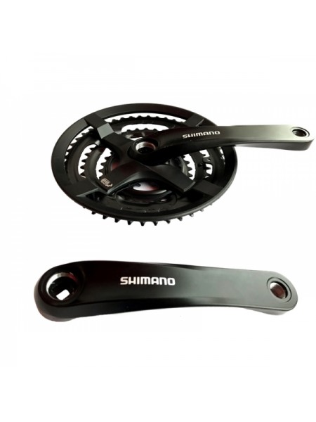 Шатун Shimano TY-501, 170мм. 48х38х28Т с защитой, черный