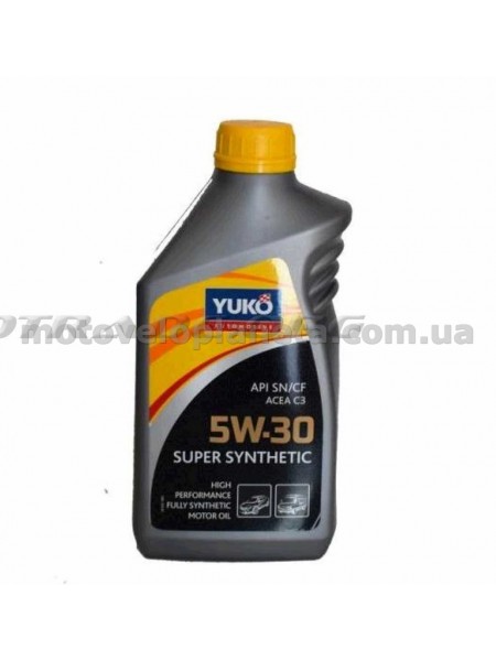 Масло   автомобильное, 1л   (SAE 5W-30, SUPER SYNTHETIC, API SN/CF, ACEA C3)   YUKO, шт