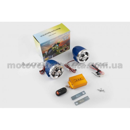 Аудиосистема   (3.5, синяя-хром, подсветка, сигн., МР3/FM/SD/USB, ПДУ, разъем ППДУ 3K)   BEST CHOICE, шт