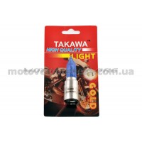 Лампа BA20D (2 уса)   12V 35W/35W   (супер белая, высокая, конусная)   (блистер)   TAKAWA, шт