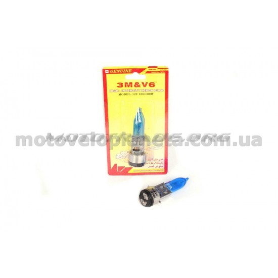 Лампа BA20D (2 уса)   12V 100W/100W   (супер белая)   (блистер)   3MV6, шт