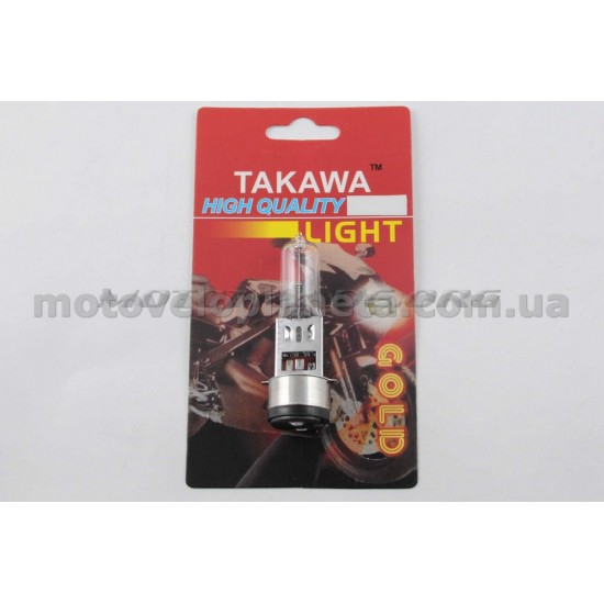 Лампа BA20D (2 уса)   12V 18W/18W   (белая)   (блистер)   TAKAWA   (mod:A), шт