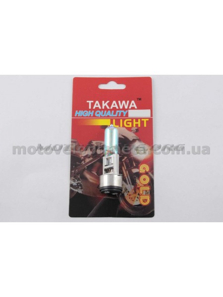 Лампа BA20D (2 уса)   12V 18W/18W   (хамелеон радужный)   (блистер)   TAKAWA   (mod:A), шт