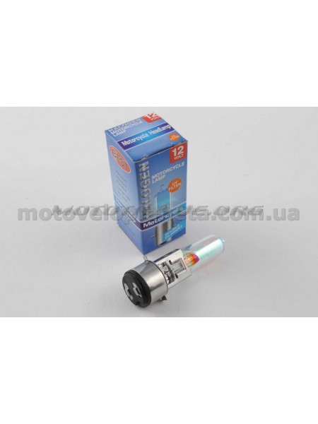 Лампа BA20D (2 уса)   12V 18W/18W   (хамелеон розовый)   BEST   (mod:A), шт