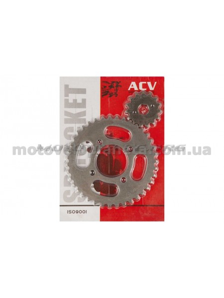Звезды трансмиссии (пара)   Zongshen ZS125J   420-15T + 420-39T    (сталь 20)   ACV, компл.