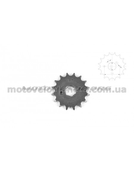 Звезда трансмиссии (передняя)   Zongshen, Lifan 125-200   428-16T   (TM)   EVO, шт