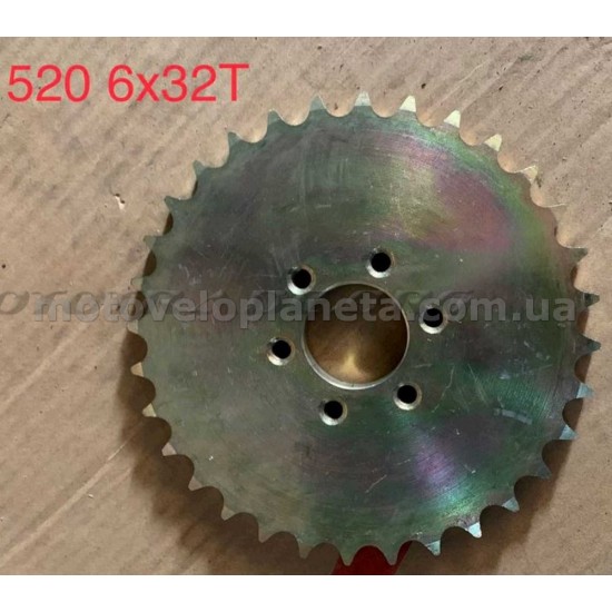 Звезда трансмиссии (задняя)   ATV, Pitbike   150/250сс   520-32T   (6 болтов)   VV, шт