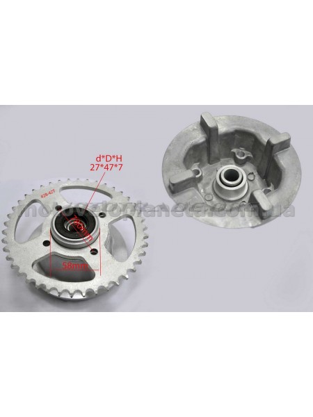 Демпфер заднего колеса   Zongshen ZS125J   (+подшипник, втулка, сальник, зв. 428-43T)   EVO, компл.