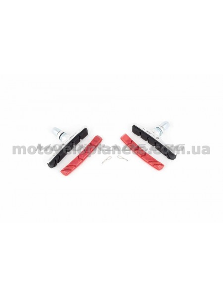 Колодки тормозные велосипедные (ободные, V-brake)   (черные)   (mod:1)   DS, компл.