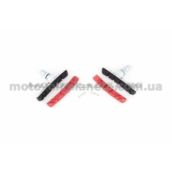 Колодки тормозные велосипедные (ободные, V-brake)   (черные)   (mod:1)   DS, компл.