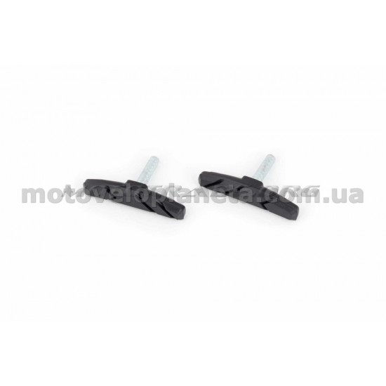 Колодки тормозные велосипедные (ободные, V-brake)   (черные)   (mod:2)   DS, компл.