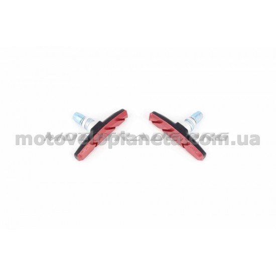 Колодки тормозные велосипедные (ободные, V-brake)   (черные)   (mod:3)   DS, компл.