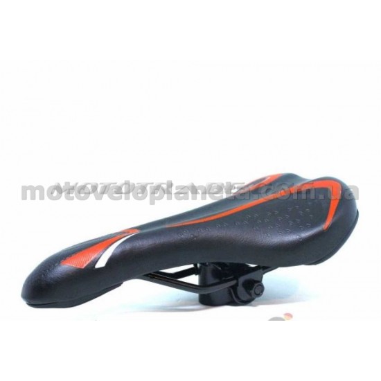 Седло велосипедное спортивное   (черное с красной полосой)   (mod TY-SD-7115)   KL, шт