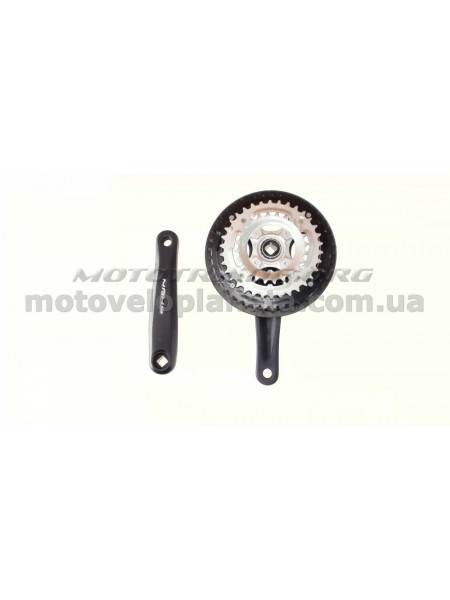 Звезды велосипедные (передние)   24/34/42T   (+2 шатуна L-170mm, квадрат, черные, с защитой)   (SHUN)   KL, компл.