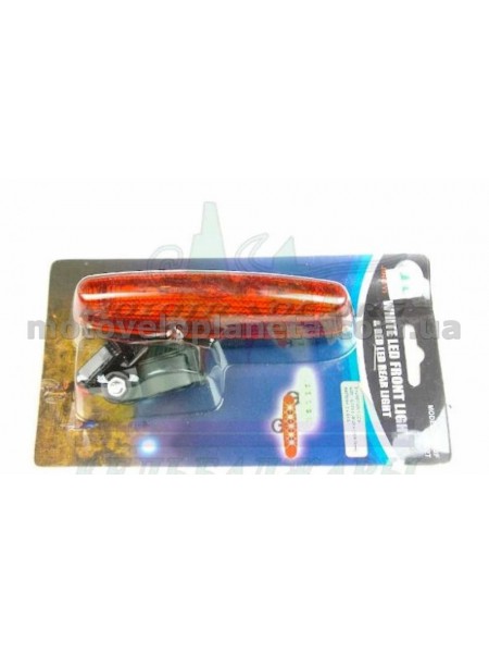 Стоп-сигнал (в сборе)   велосипедный   (универсальный) (5 LED, АА*2, 25,4-31,8mm) (mod 602T)   KL, шт