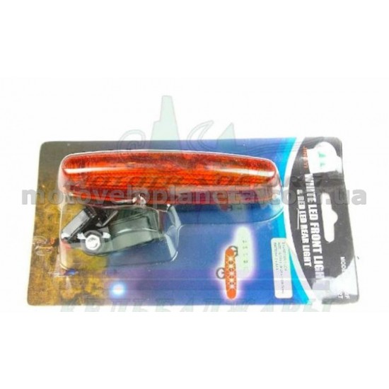 Стоп-сигнал (в сборе)   велосипедный   (универсальный) (5 LED, АА*2, 25,4-31,8mm) (mod 602T)   KL, шт