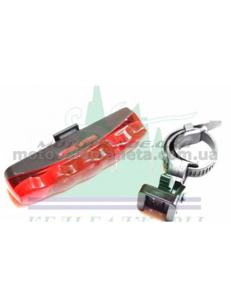 Стоп-сигнал (в сборе)   велосипедный   (универсальный) (5 LED, АА*2шт, 25,4 -31,8mm) (mod 358)   KL, шт