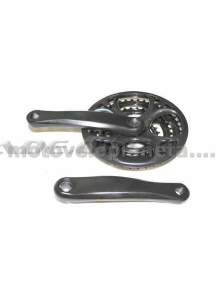 Звезды велосипедные (передние)   24/34/42T   (+2 шатуна L-170mm, квадрат, черные, с защитой)   (PHCW-A421)   KL, компл.