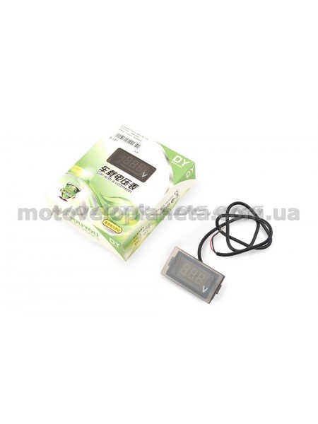 Цифровой вольтметр DC 12V   (врезной, прямоугольный, зеленый)   YOUYOU, шт