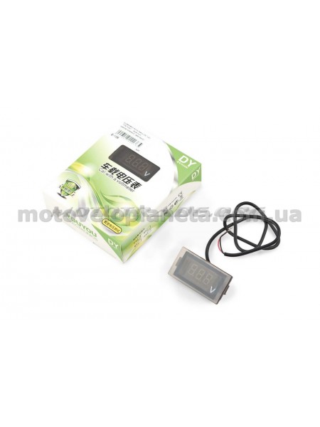 Цифровой вольтметр DC 12V   (врезной, прямоугольный, красный)   YOUYOU, шт