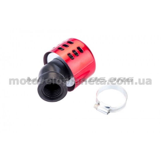 Фильтр воздушный (нулевик)   Ø28/40mm, 45*   (колокол, красный)   KM   (mod:KY-A-086), шт