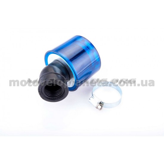 Фильтр воздушный (нулевик)   Ø28/40mm, 45*   (колокол, синий, прозрачный)   KM   (mod:KY-A-088), шт