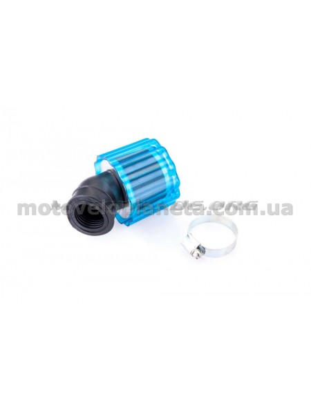 Фильтр воздушный (нулевик)   Ø28/40mm, 45*   (колокол, синий, прозрачный)   KM   (mod:KY-A-135), шт