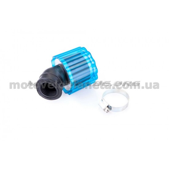 Фильтр воздушный (нулевик)   Ø28/40mm, 45*   (колокол, синий, прозрачный)   KM   (mod:KY-A-135), шт