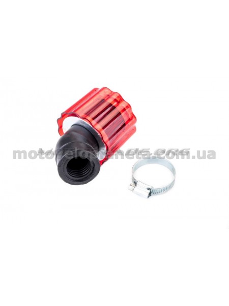 Фильтр воздушный (нулевик)   Ø28/40mm, 45*   (колокол, красный, прозрачный)   KM   (mod:KY-A-135), шт