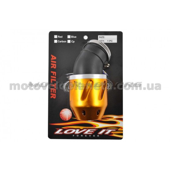 Фильтр воздушный (нулевик)   Ø42mm, 45*, пуля (золото), шт