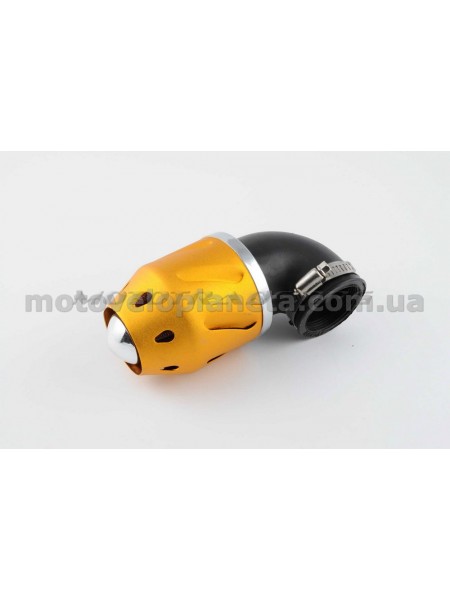 Фильтр воздушный (нулевик)   Ø42mm, 90*, пуля (золото), шт