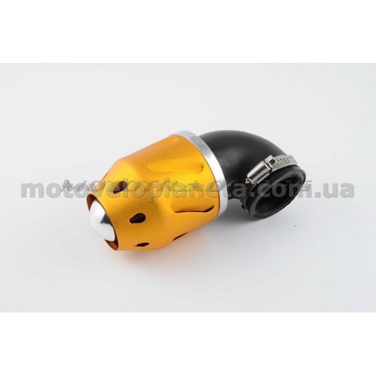 Фильтр воздушный (нулевик)   Ø42mm, 90*, пуля (золото), шт