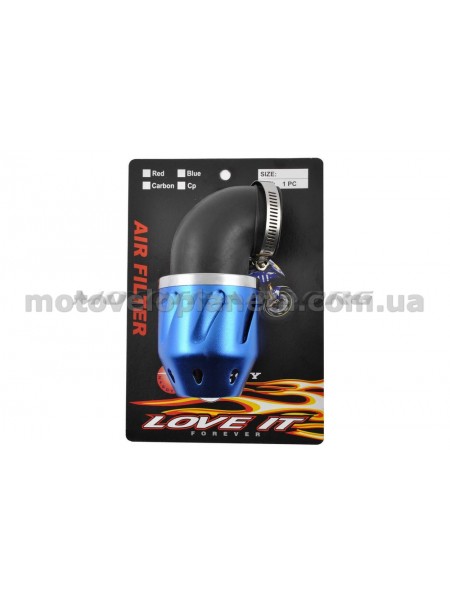 Фильтр воздушный (нулевик) Ø42mm, 90*, пуля (синий), шт Фильтр воздушный (нулевик) Ø42mm, 90*, пуля (синий), шт