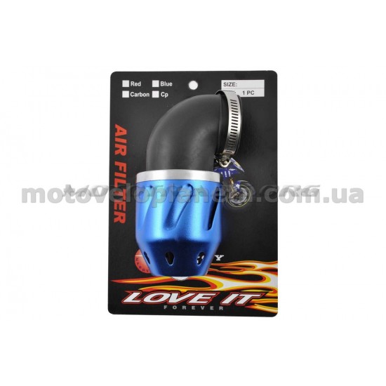 Фильтр воздушный (нулевик)   Ø42mm, 90*, пуля (синий), шт