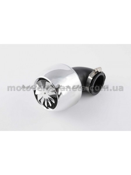 Фильтр воздушный (нулевик)   Ø42mm, 90*, турбина с пропеллером (хром), шт