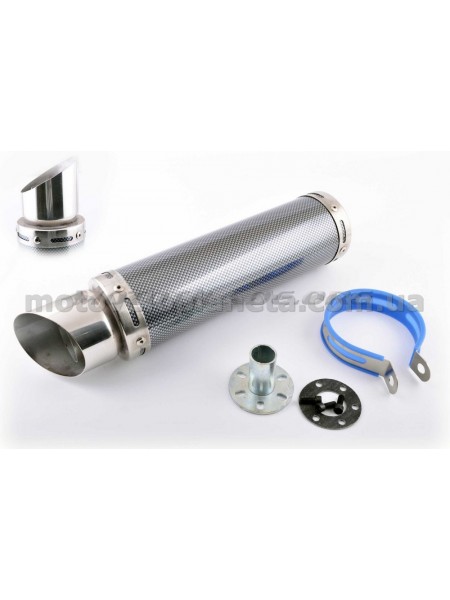 Глушитель (тюнинг)   300*90mm, креп. Ø48mm   (нержавейка, карбон mod:1, прямоток, тип:2), шт