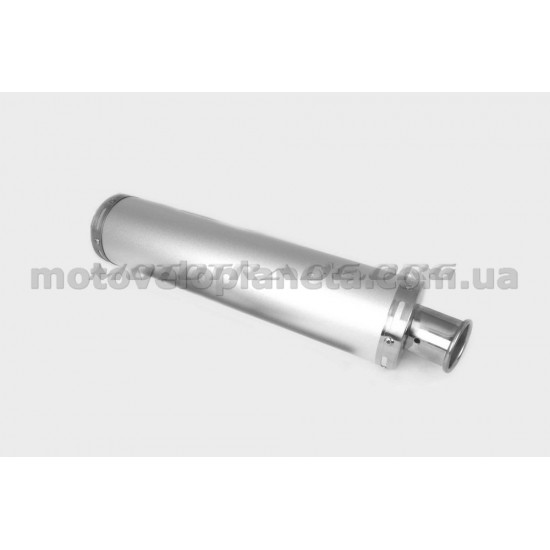 Глушитель (тюнинг)   420*100mm, креп. Ø78mm   (нержавейка, серебро, прямоток, без креплений, mod:57), шт