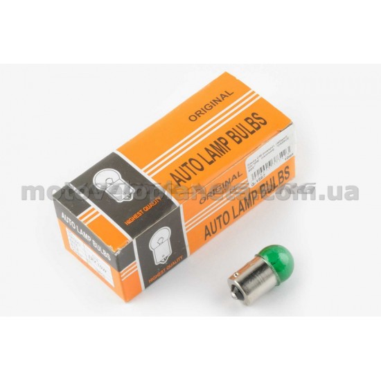 Лампа G18 (поворот, габарит)   12V 10W   (зеленая)   ORANGE BOX, шт