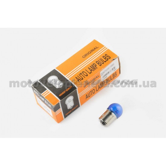 Лампа G18 (поворот, габарит)   12V 10W   (синяя)   ORANGE BOX, шт