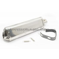 Глушитель (тюнинг)   300*100mm, креп. Ø48mm   (нержавейка, хром, mod:1), шт