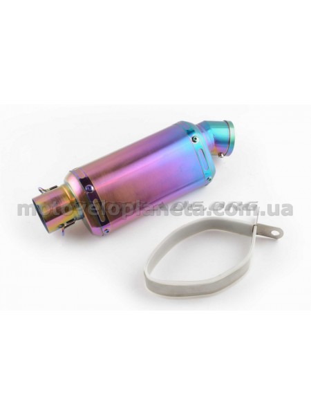 Глушитель (тюнинг)   235*88mm, креп. Ø48mm   (нержавейка, овал, фиолетово-синий, прямоток, mod:5), шт