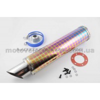 Глушитель (тюнинг)   420*100mm, креп. Ø78mm   (нержавейка, квадраты, mod:35), шт