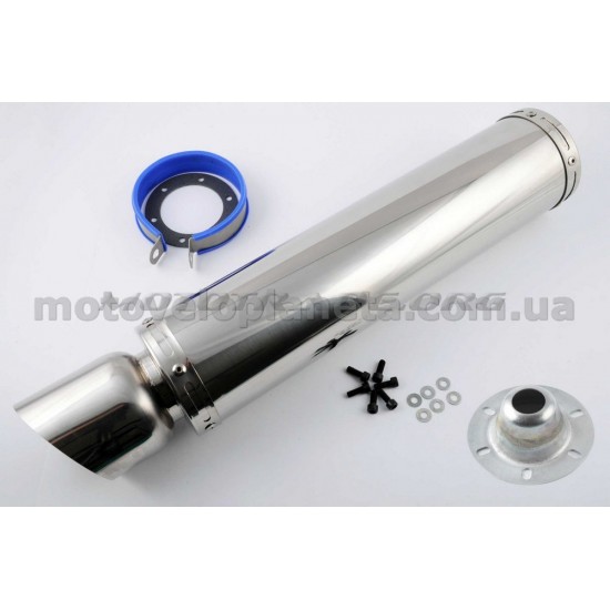 Глушитель (тюнинг)   420*100mm, креп. Ø78mm   (хром, прямоток, mod:23), шт