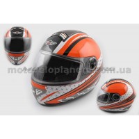 Шлем-интеграл   (mod:550) (premium class) (size:M, бело-оранжевый) Ш107   KOJI, шт