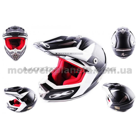 Шлем кроссовый   (mod:435) (size:XL, черный матовый)   X-DRIVE, шт