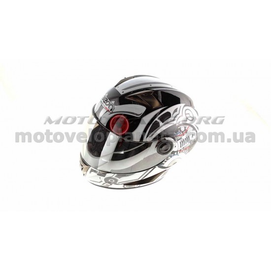 Шлем-интеграл   (mod:B-500) (size:M, черно-белый)   BEON, шт