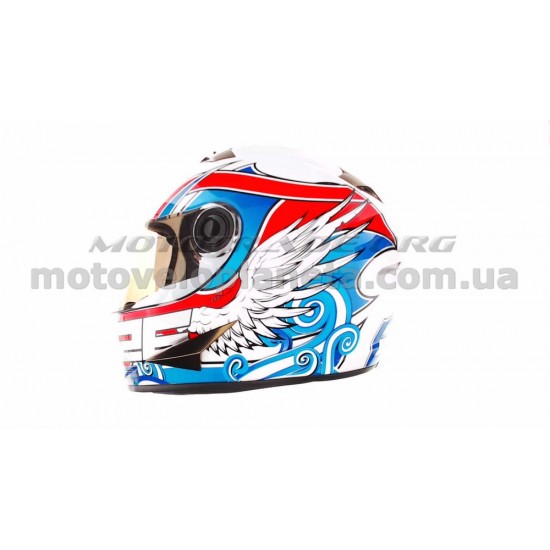 Шлем-интеграл   (mod:B-500) (size:XL, бело-красно-синий)   BEON, шт