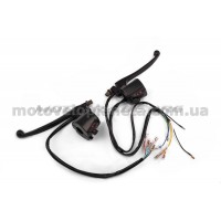 Блоки кнопок руля (пара)   Suzuki AX100   (черные, рычаги, крепление)   XVP, пара