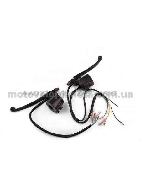 Блоки кнопок руля (пара)   Suzuki AX100   (черные, рычаги, крепление)   XVP, пара