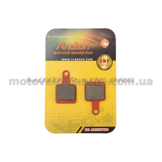 Колодки тормозные велосипедные (дисковые) 37х4х23   SR Suntour mechanical   (mod:SBP-1040), компл.